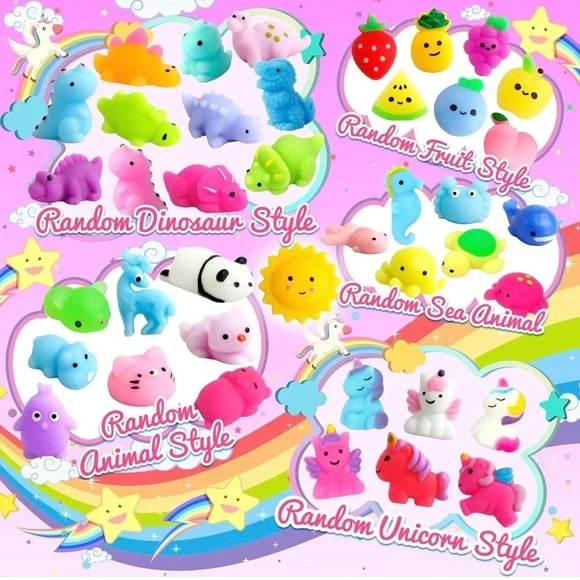 OCTERIC 150-Pack Mochi Squishy Toys – Kawaii Stress Relief Squishies for Kids - Picture 3 of 9